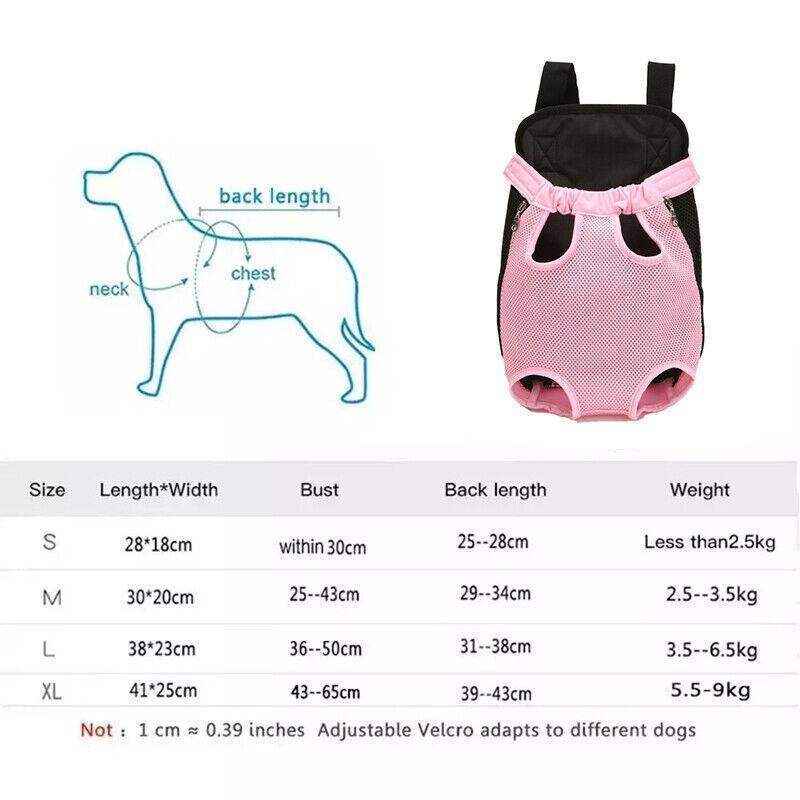 Durable Dog Front Carrier Backpack Adjustable & Breathable Pet Carrier