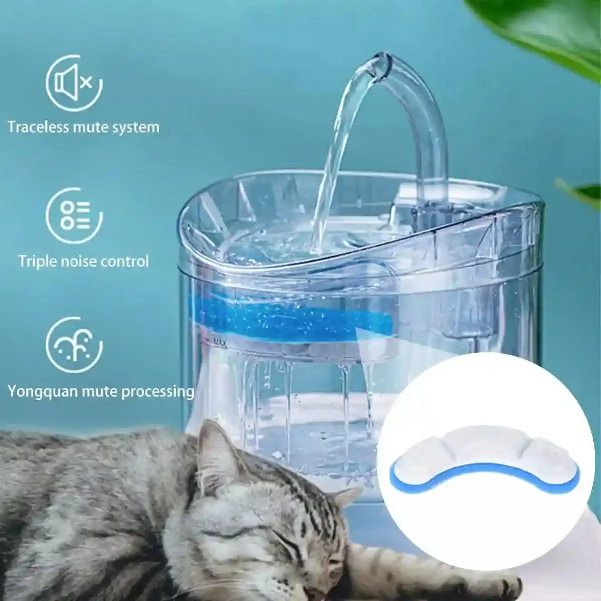 6-Pack Pet Water Dispenser Filter Replacement Advanced Multi-Layer Filtration