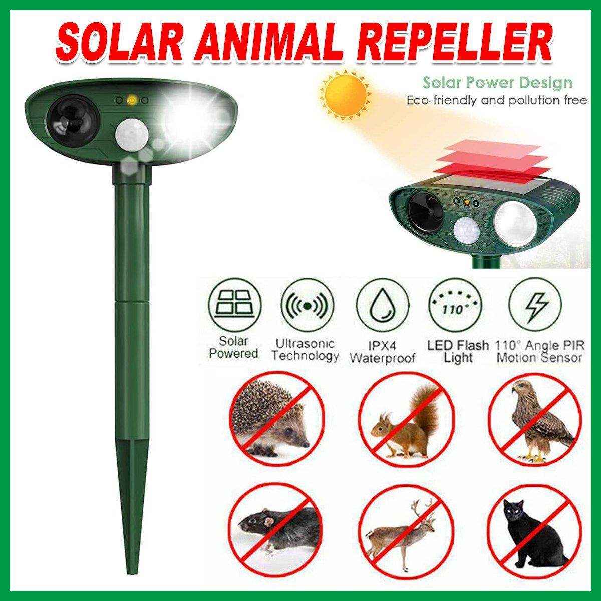 Outdoor Solar Ultrasonic Animal Repellent Rat Bird Infrared Flash Repellent