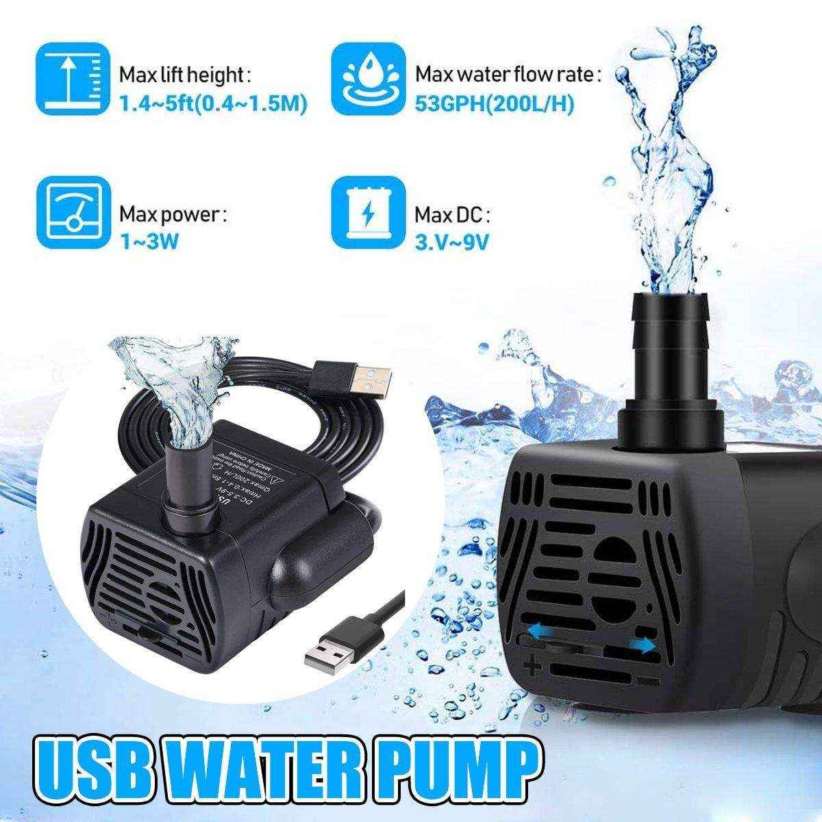 USB-1020 5V Small Water Pump for Fish Tank Aquarium Air Pump