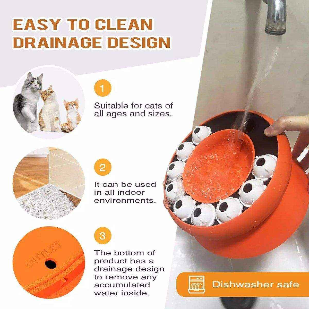 Interactive Slow Feeder Bowl Hidden Food Toy for Cats and Dogs Promotes Healthy Eating