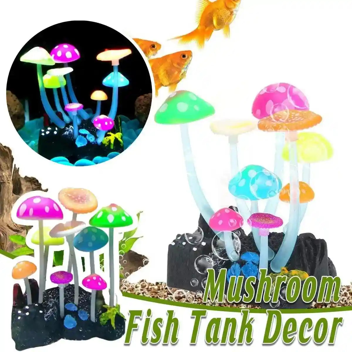 Simulation Jellyfish Aquarium Decor Fluorescent Mushrooms for Fish Tanks