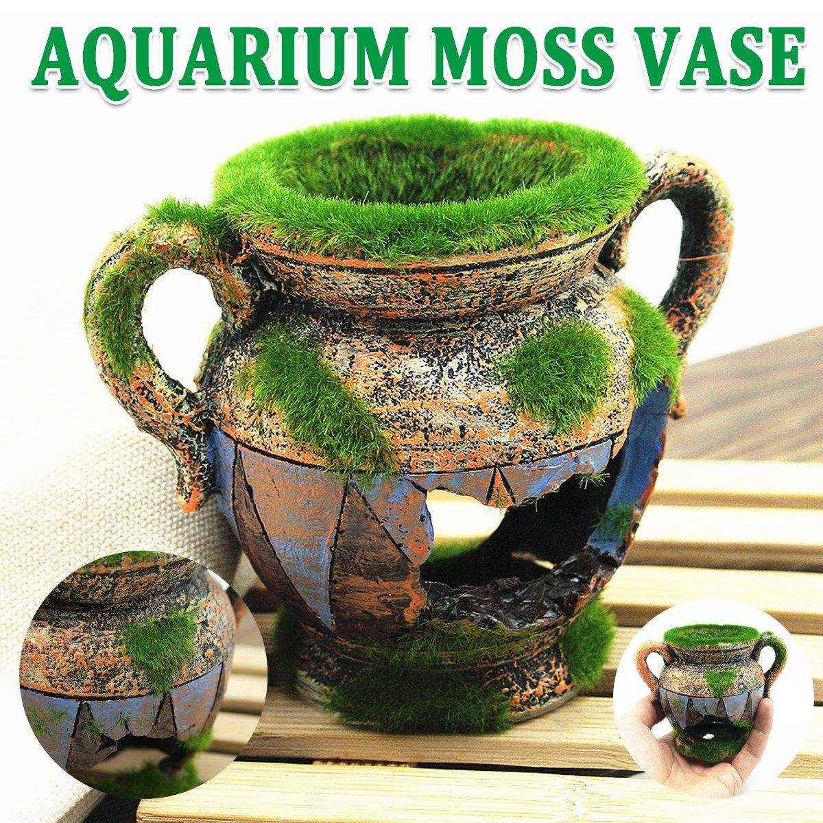 Aquarium Moss Vase Resin Fish & Shrimp Hiding Decoration