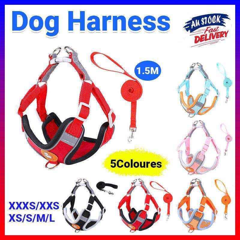 Soft Reflective Dog Vest Harness with Leash for Safe Walks