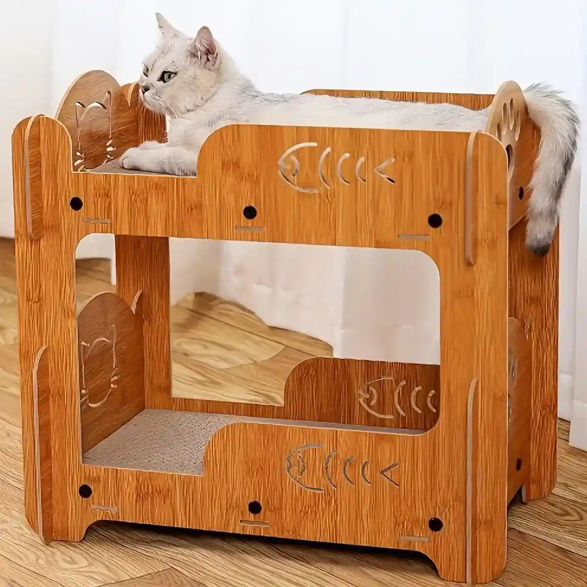 Double-Layer Cat Scratch Board & Nest Durable Scratching Post for Cats