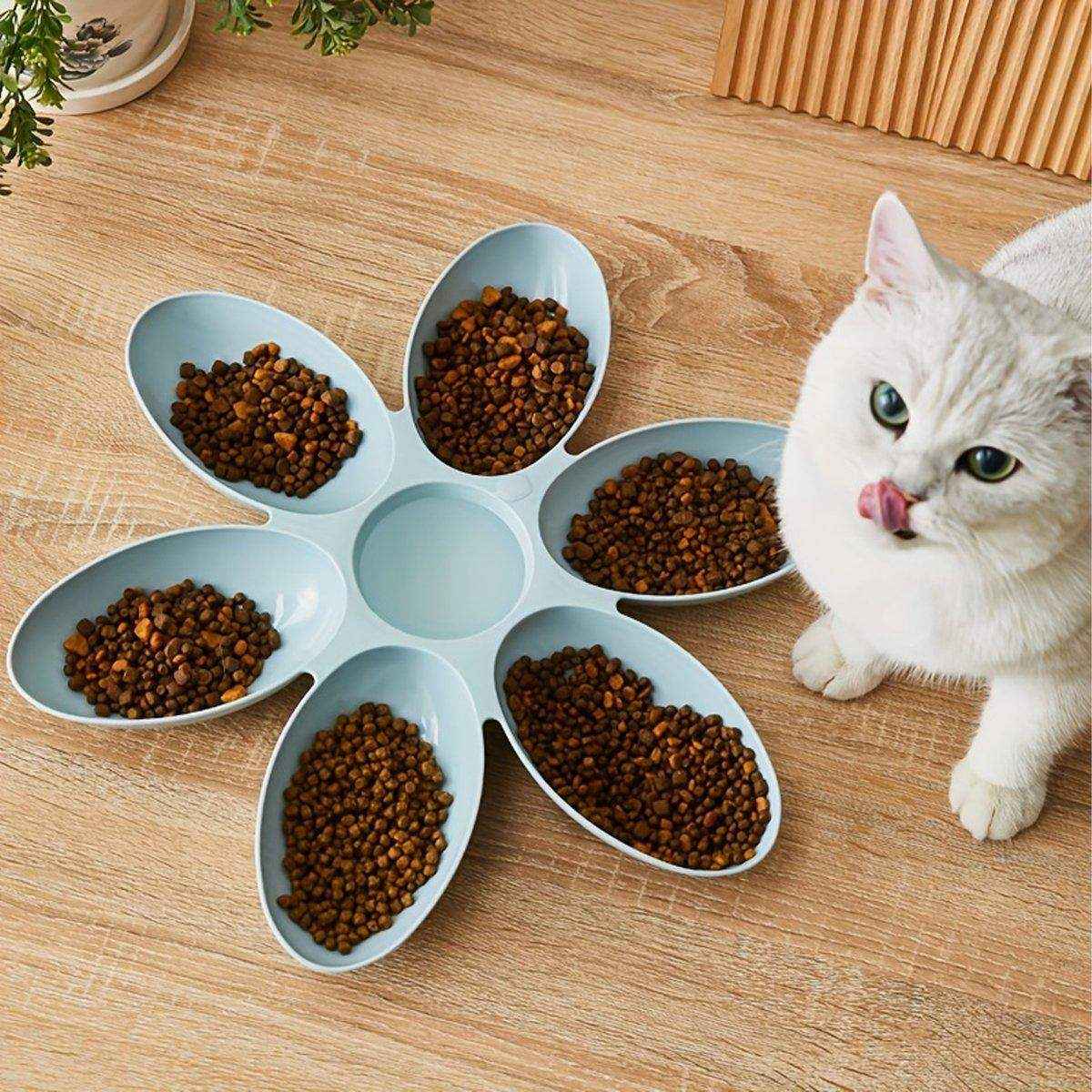 Petal-Shaped Multi-Cat Feeding Bowl