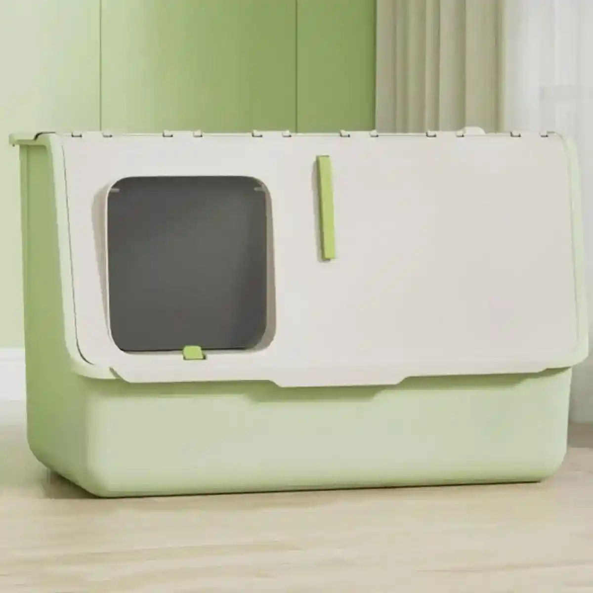 Fully Enclosed Cat Litter Box with Odour Control Adjustable Entry & Large Capacity