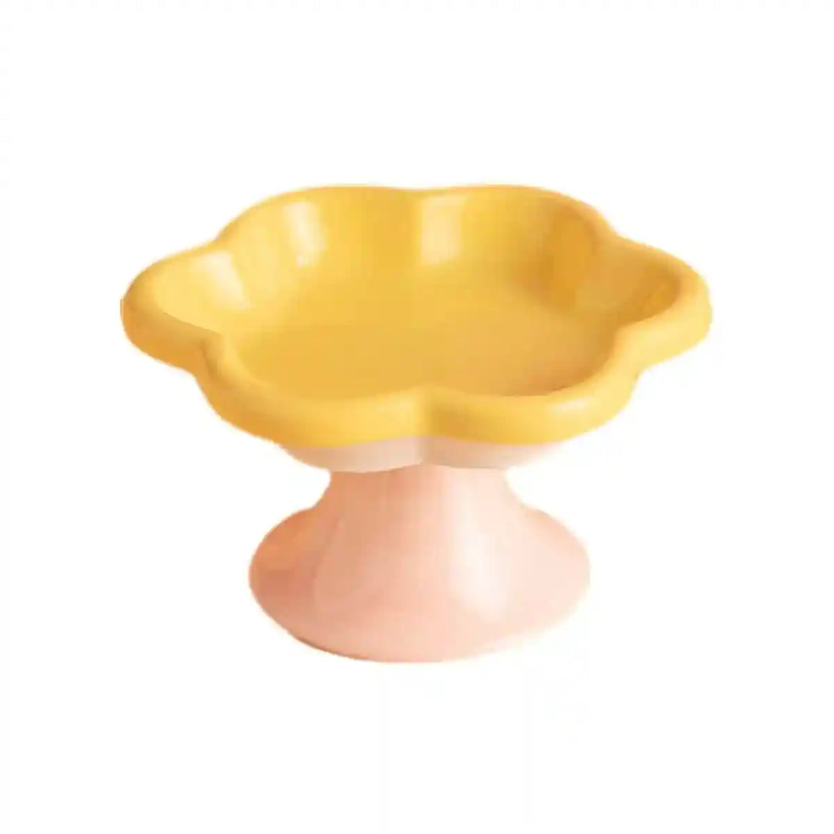 Elevated Ceramic Cat Bowl Anti-Knock Flower-Shaped Dish for Cats & Small Pets