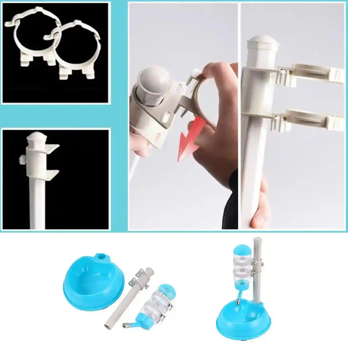 Adjustable Pet Bowl Set with Water Dispenser