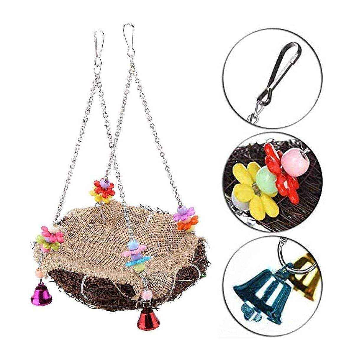 Small and Medium-Sized Bird Swing Toy Parrot Rattan Nest