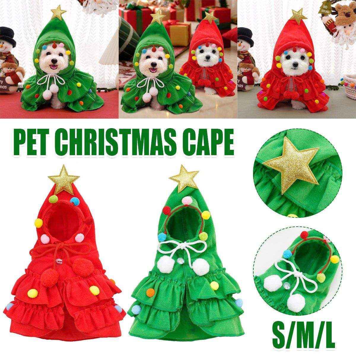 Christmas Pet Clothes Two-color Cape Pet Cape Shawl Dog Transformation Outfit