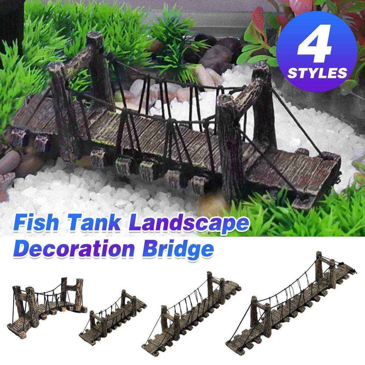 Resin Bridge Aquarium Decoration - Realistic Fish Tank Ornament