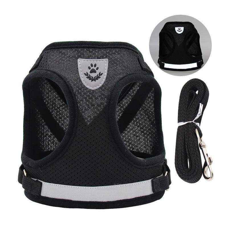 Reflective Dog Cat Pet Harness Leash Puppy Soft Adjustable Vest Mesh Clothes