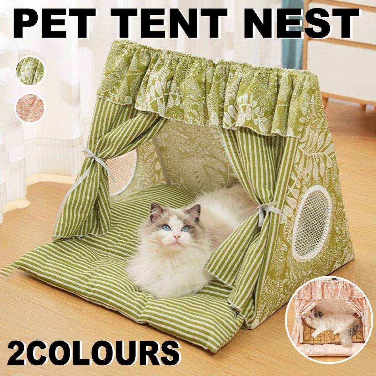 Cozy Semi-Closed Cat Tent Comfortable & Private Pet Bed for Cats and Dogs