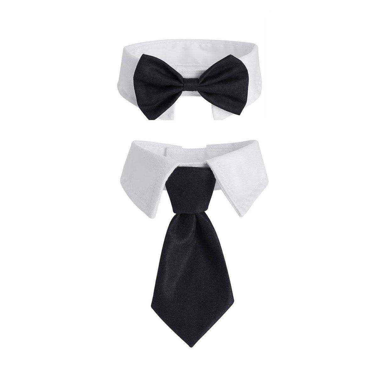 Designer Dog Collars & Designer Cat Collar Set Bow Tie and Necktie Design