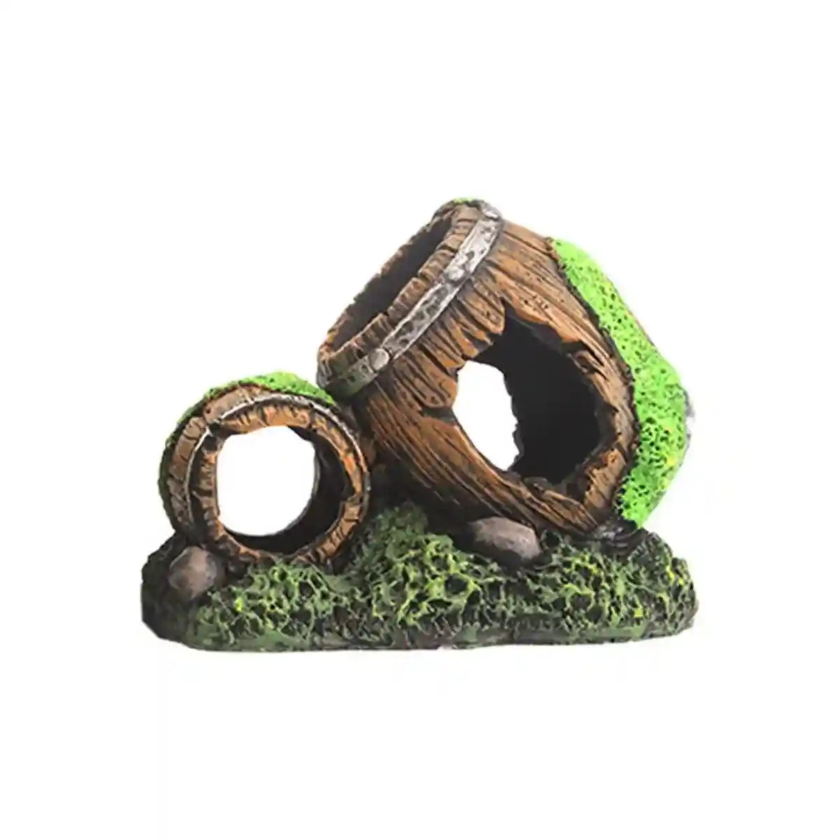 Resin Wine Barrel Aquarium Decoration