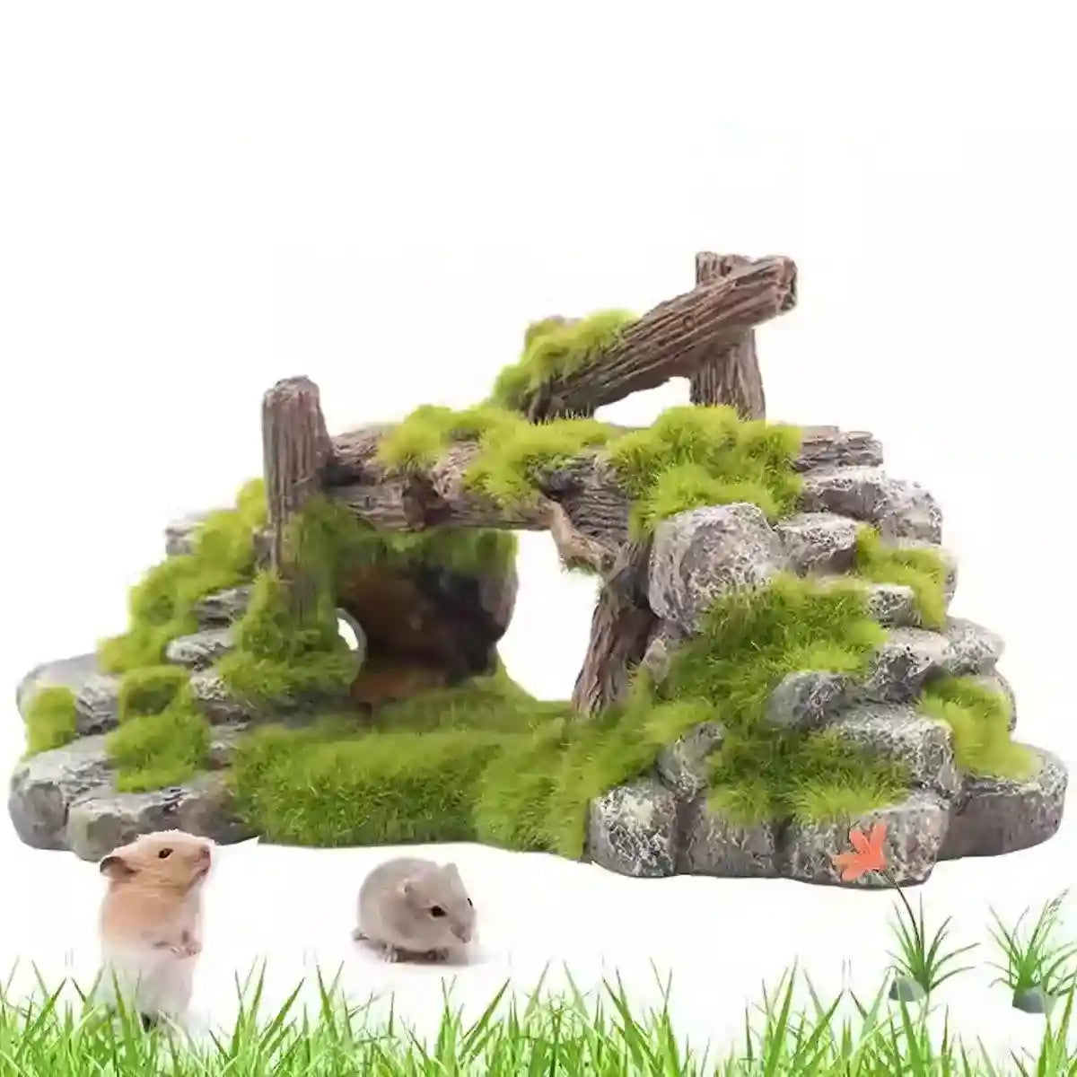 Resin Moss Bridge Decoration Natural Aquarium Ornament for Fish & Turtle Tanks