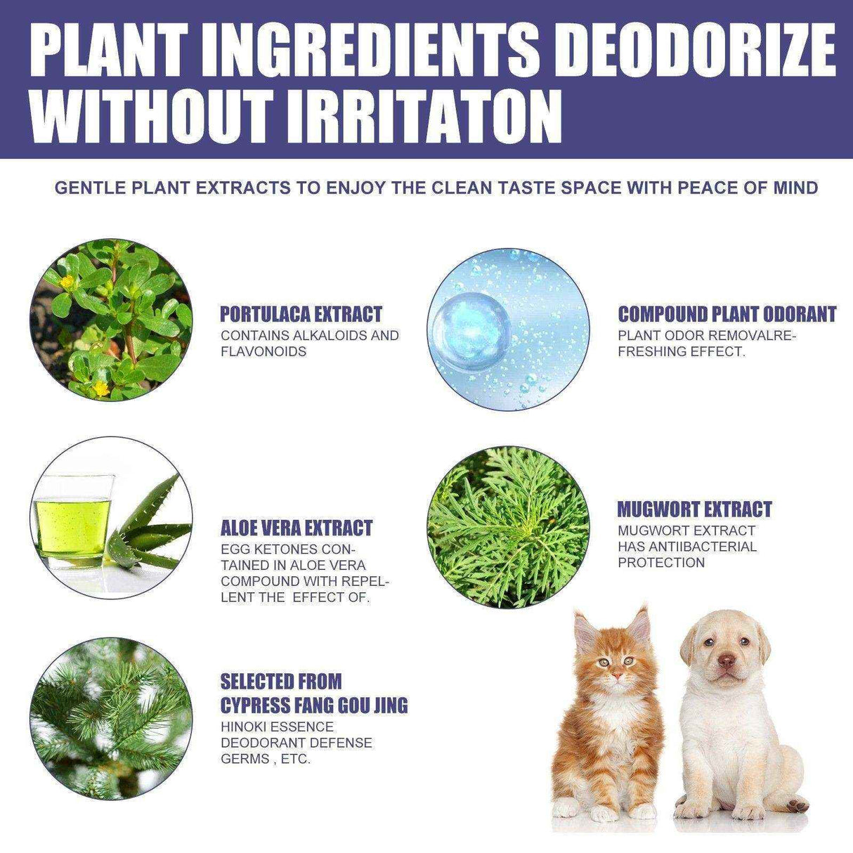 Pet Deodorant Spray for Cats and Dogs Eliminates Urine Body and Stool Odors