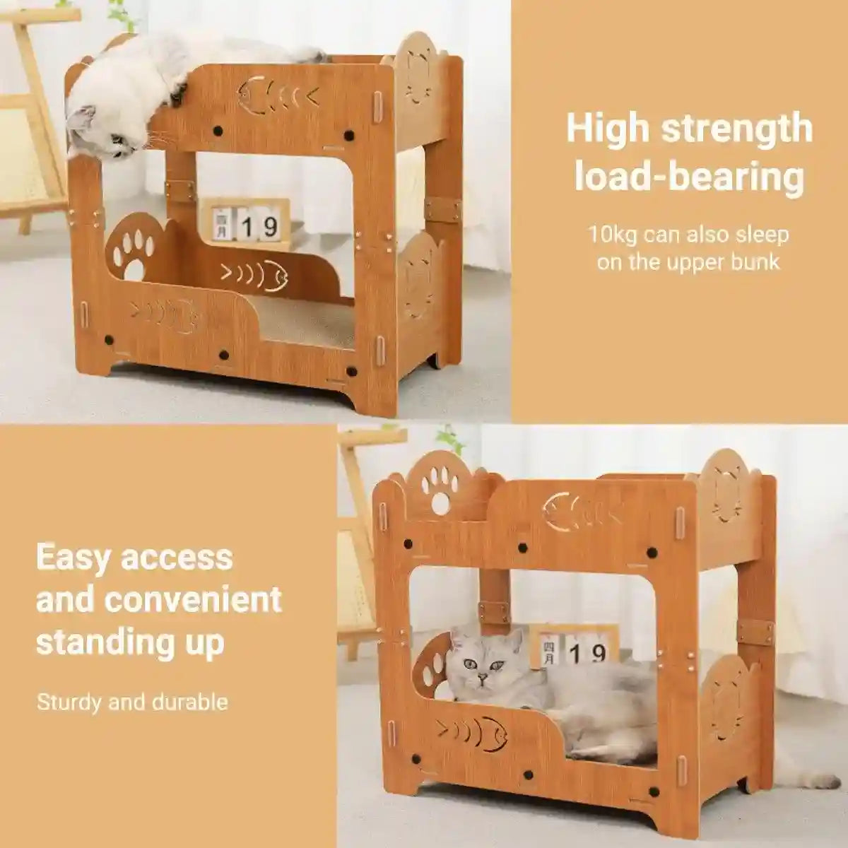 Double-Layer Cat Scratch Board & Nest Durable Scratching Post for Cats