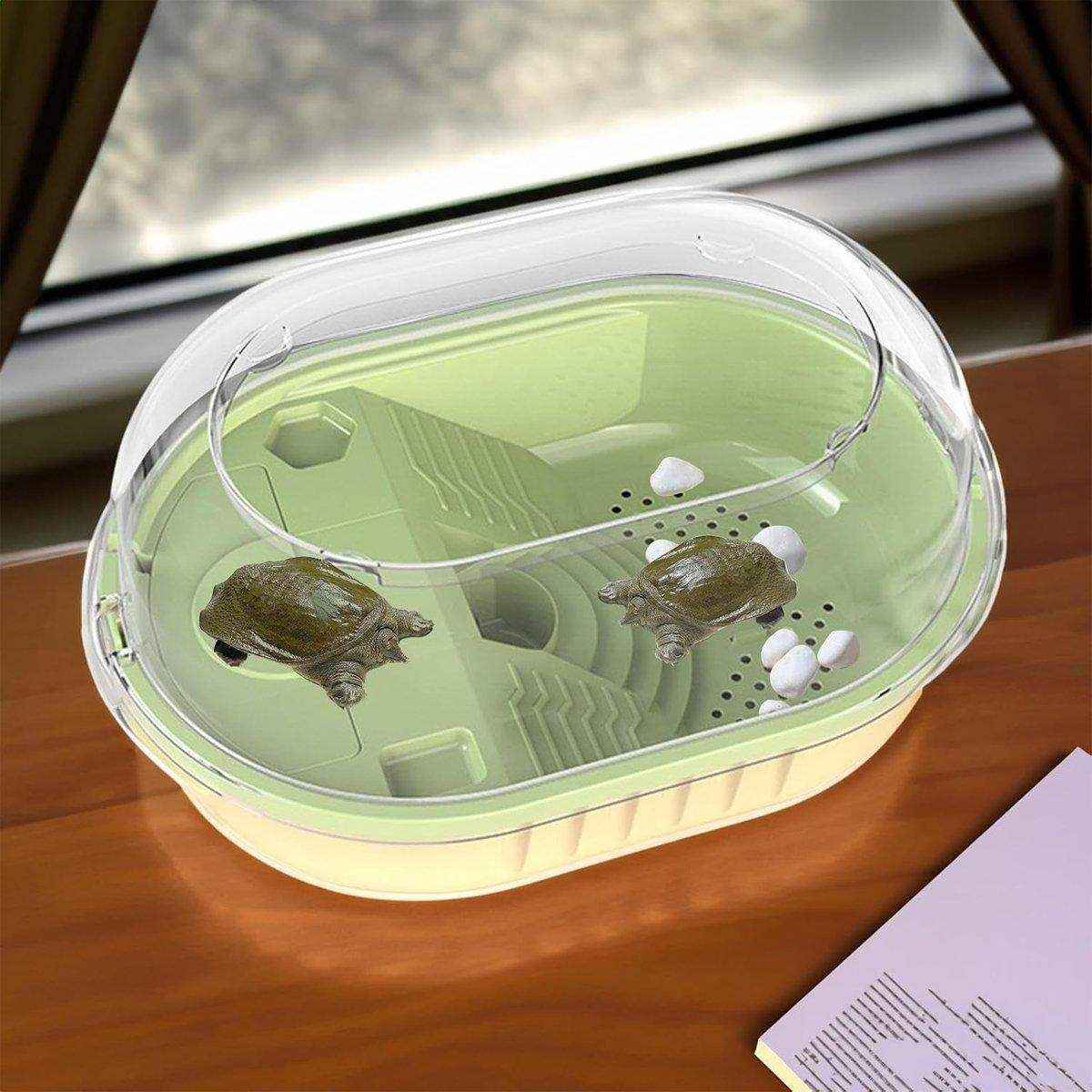 Special Tortoise Tank for Household Use Small Plastic Imitation Climbing Table with Sunstand