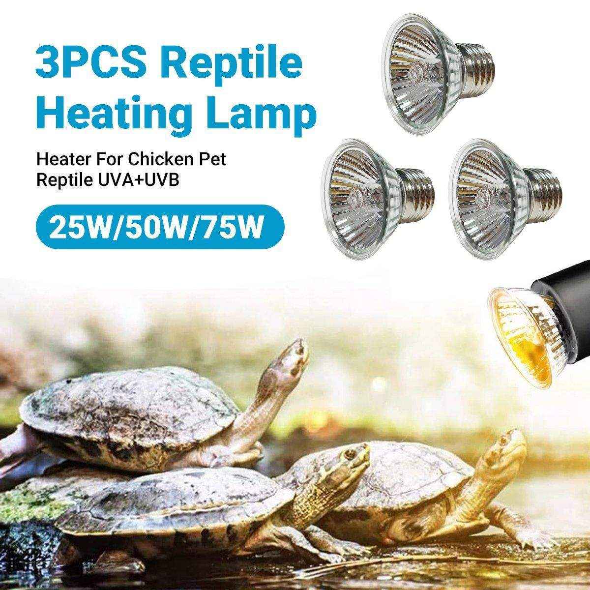 3PCS Reptile Heating Light Bulb UVA+UVB Tortoise Turtle Lizard UV Basking Lamp