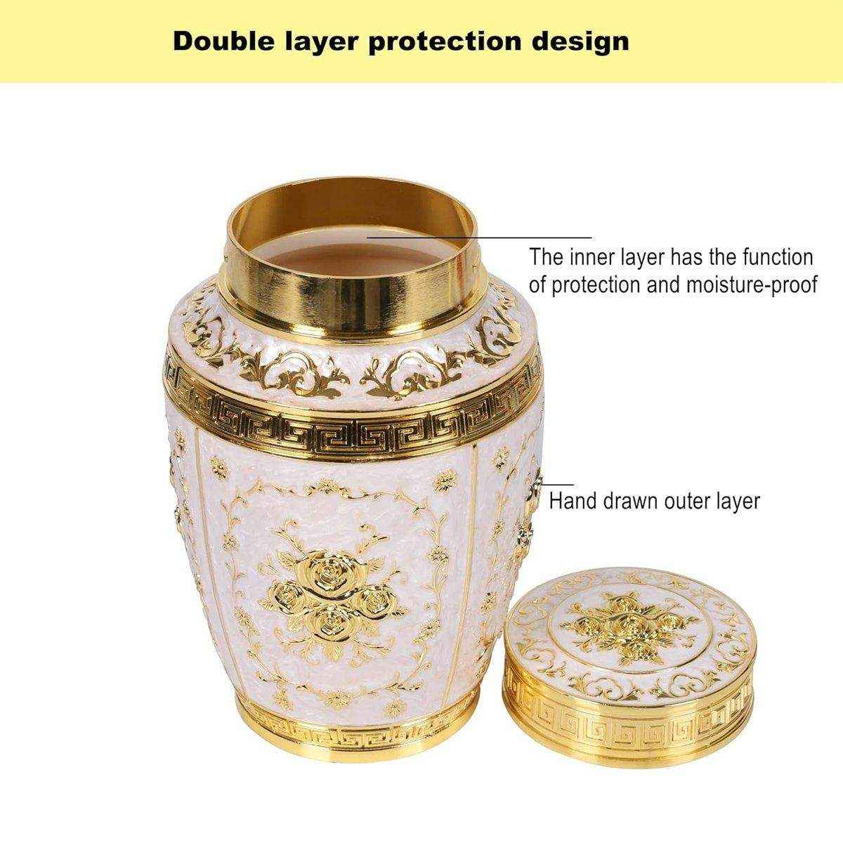 Elegant Sealed Memorial Urn Durable Alloy Keepsake Container