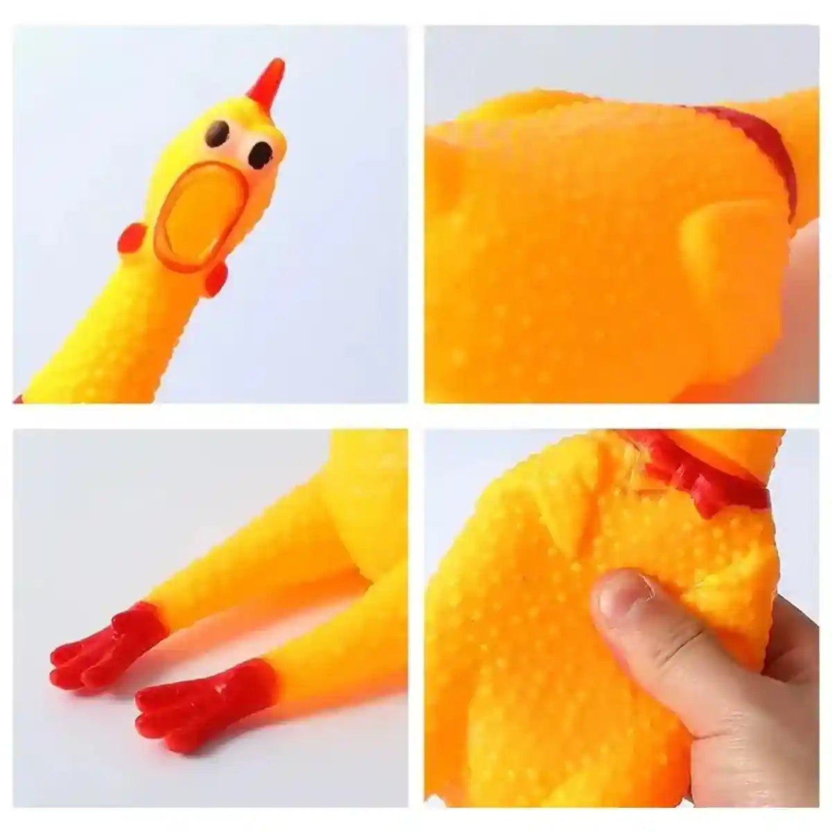 Squeaker Funny Screaming Shrilling Chicken Toy Squeeze PVC Pet Chew Dog