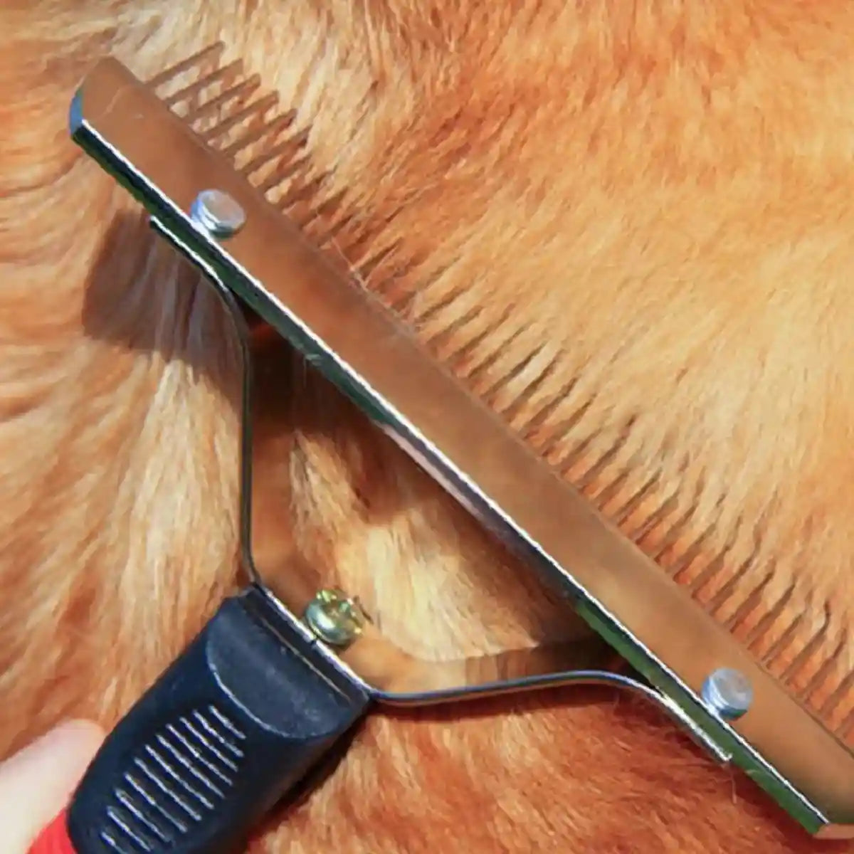 Large Dog Grooming Rake Comb Pet Hair Brush with Rubber Handle Knot Remover