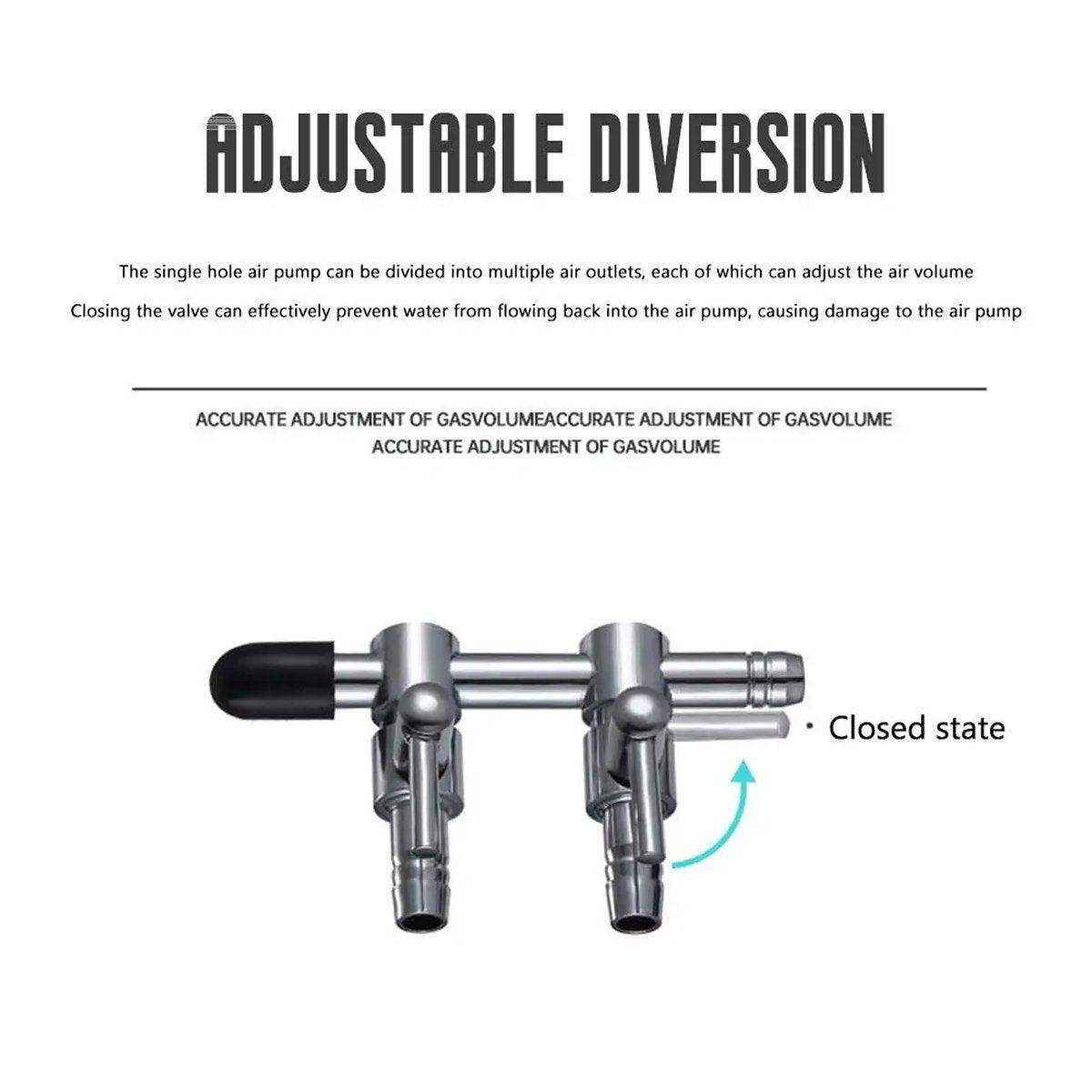 Aquarium Oxygenation Pump Volume Regulating Valve Shunt Dispenser Accessories