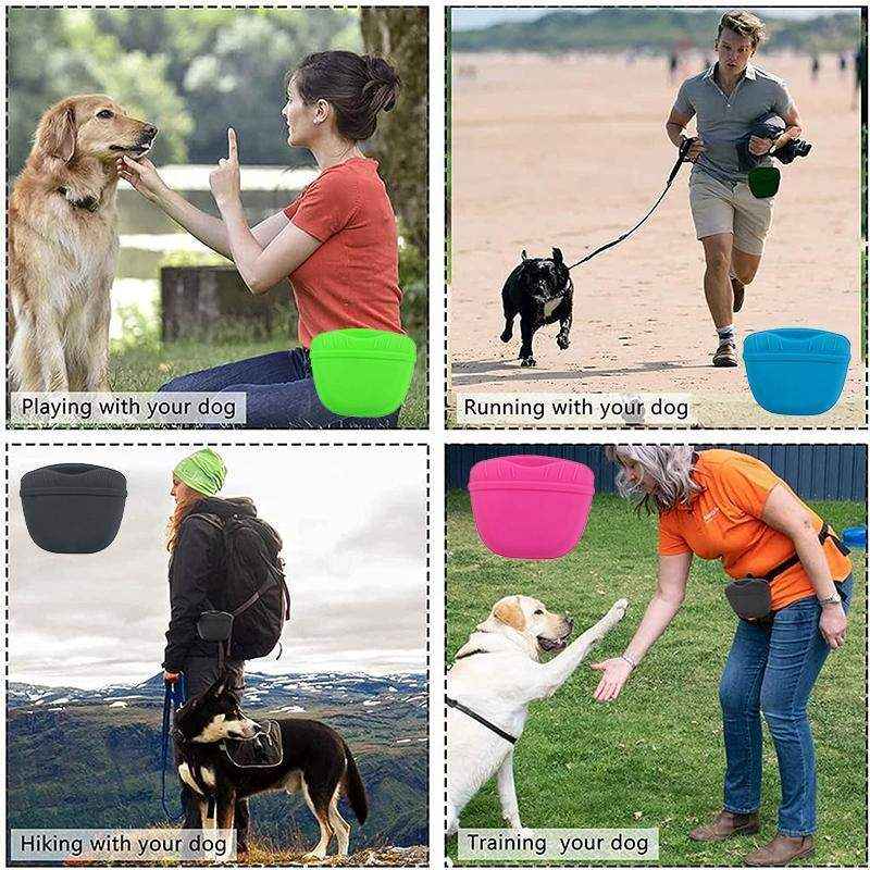 Dog Training Treat Pouch with Clip Pet Training Waist Feed Bag
