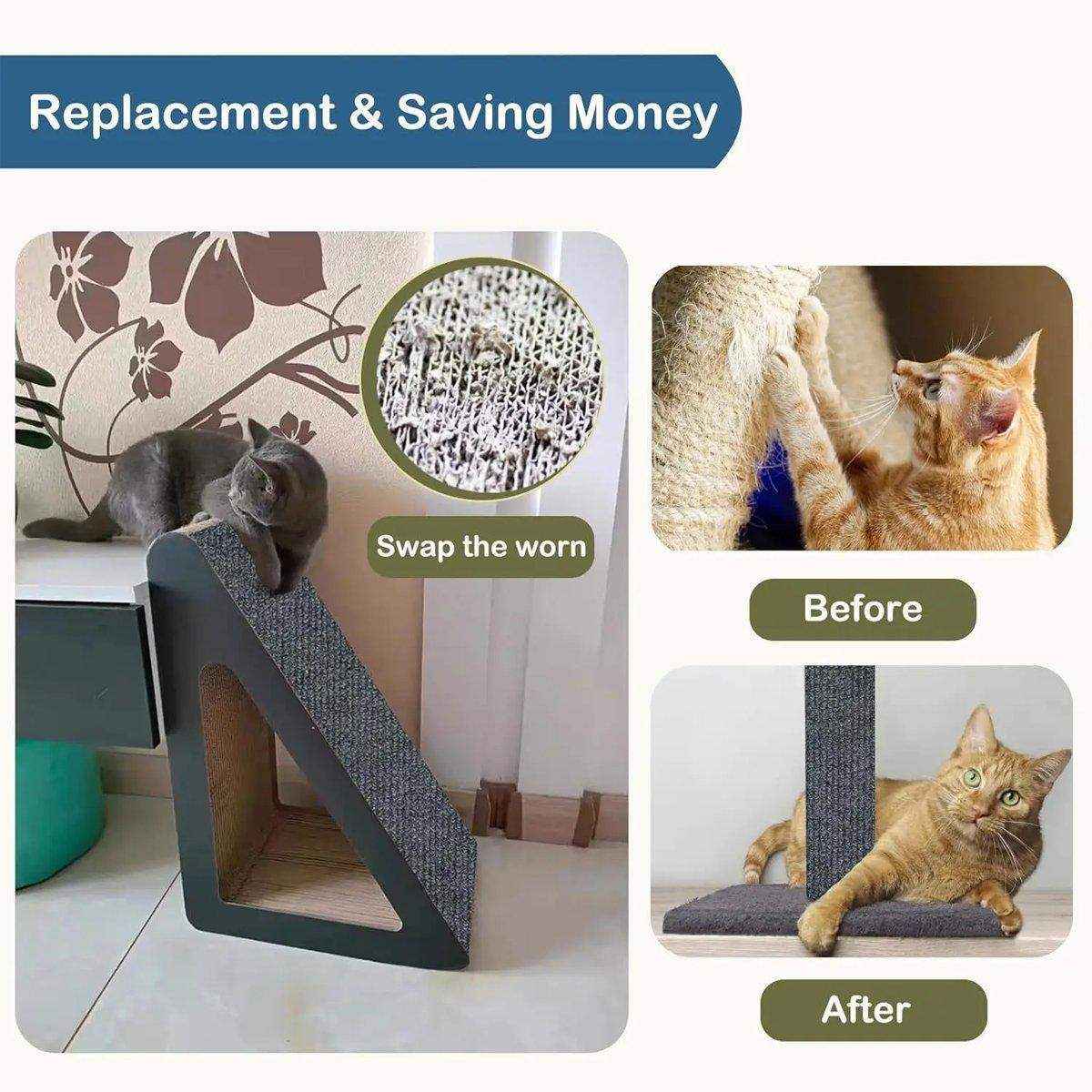 Trimmable Self Adhesive Carpet Pad for Cat Tree Stands Scratching Post Furniture