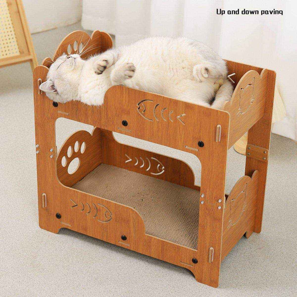 Double-Layer Cat Scratch Board & Nest Durable Scratching Post for Cats