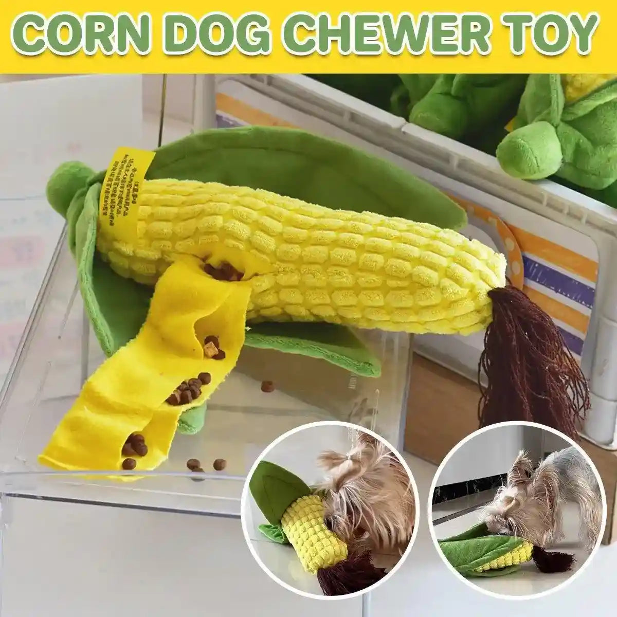 Yellow & Green Corn Puppy Chew Toy Dog Toy