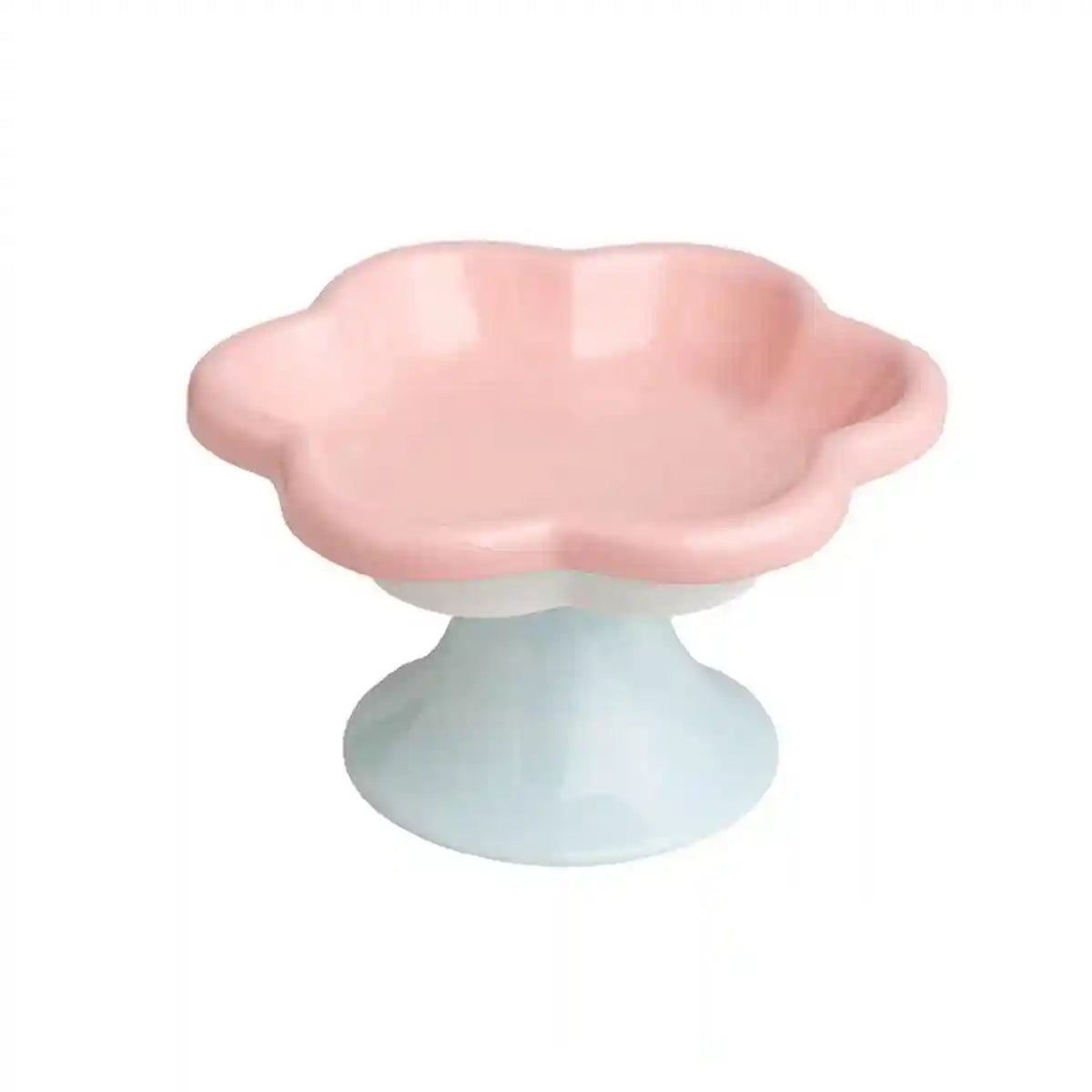 Elevated Ceramic Cat Bowl Anti-Knock Flower-Shaped Dish for Cats & Small Pets