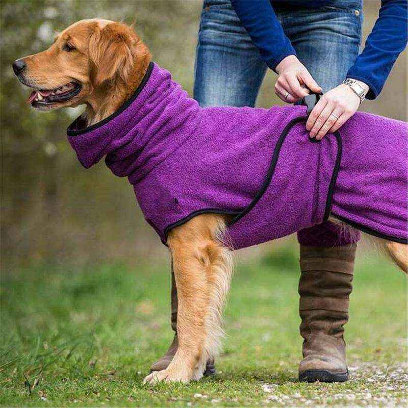 Pet Bathrobe Clothes Dog Towel Drying Robe Soft Warm Sleepwear Super Absorbent