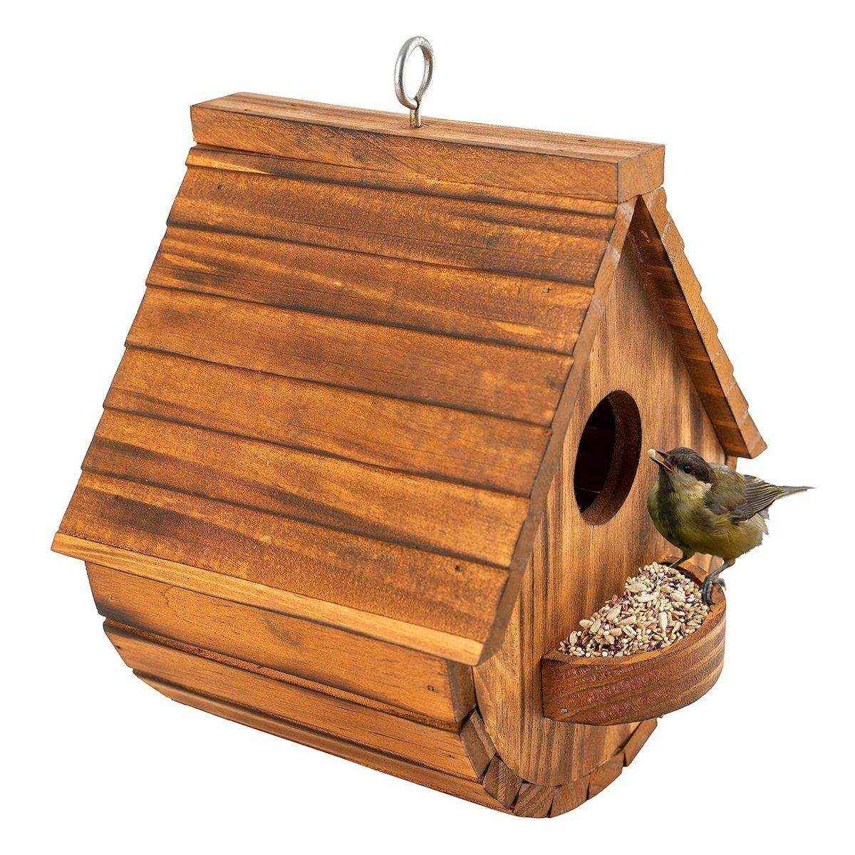 Hanging Wooden Birdhouse Outdoor Bird Shelter
