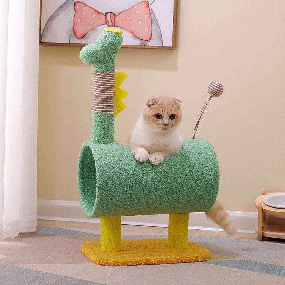 Durable Sisal Cat Climbing Frame Duck & Dinosaur Shapes