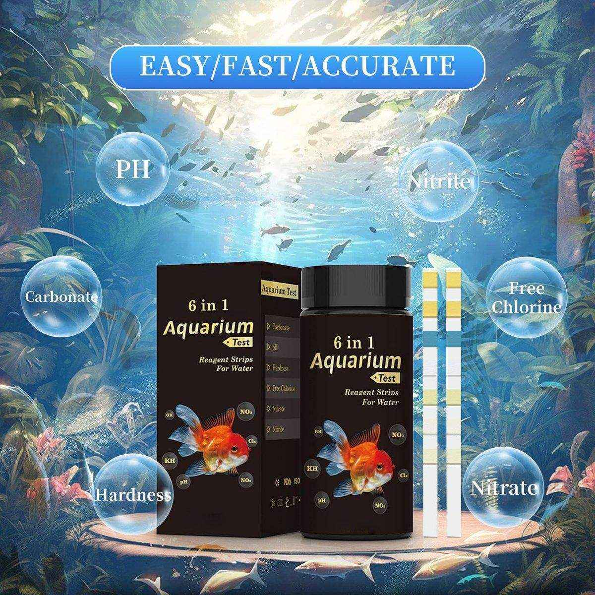6-in-1 Water Quality Test Strip for Fish Tanks and Ponds Biological Aquarium Supplies