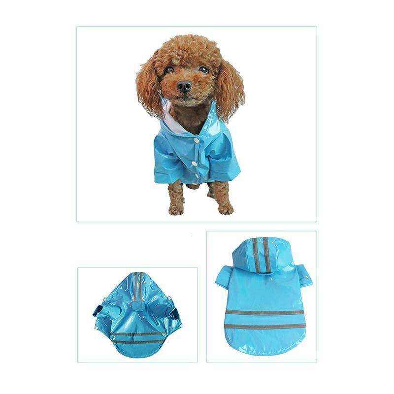 Stylish Outdoor Waterproof Dog Rain Jacket with Reflective Stripes
