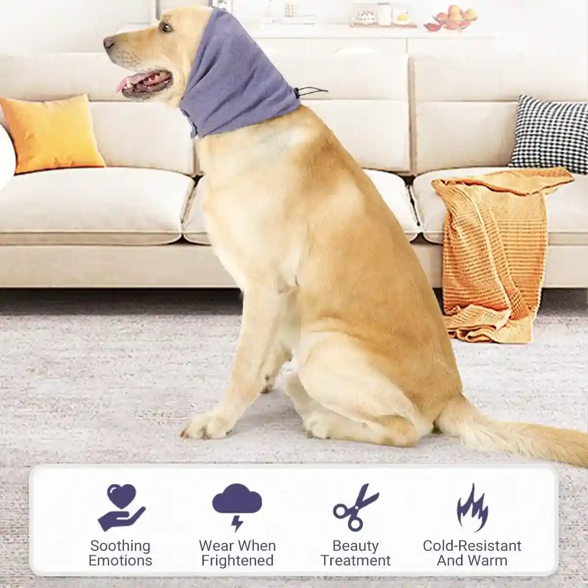 Calming Ear Cover for Pets Noise-Reducing Dog & Cat Earmuffs