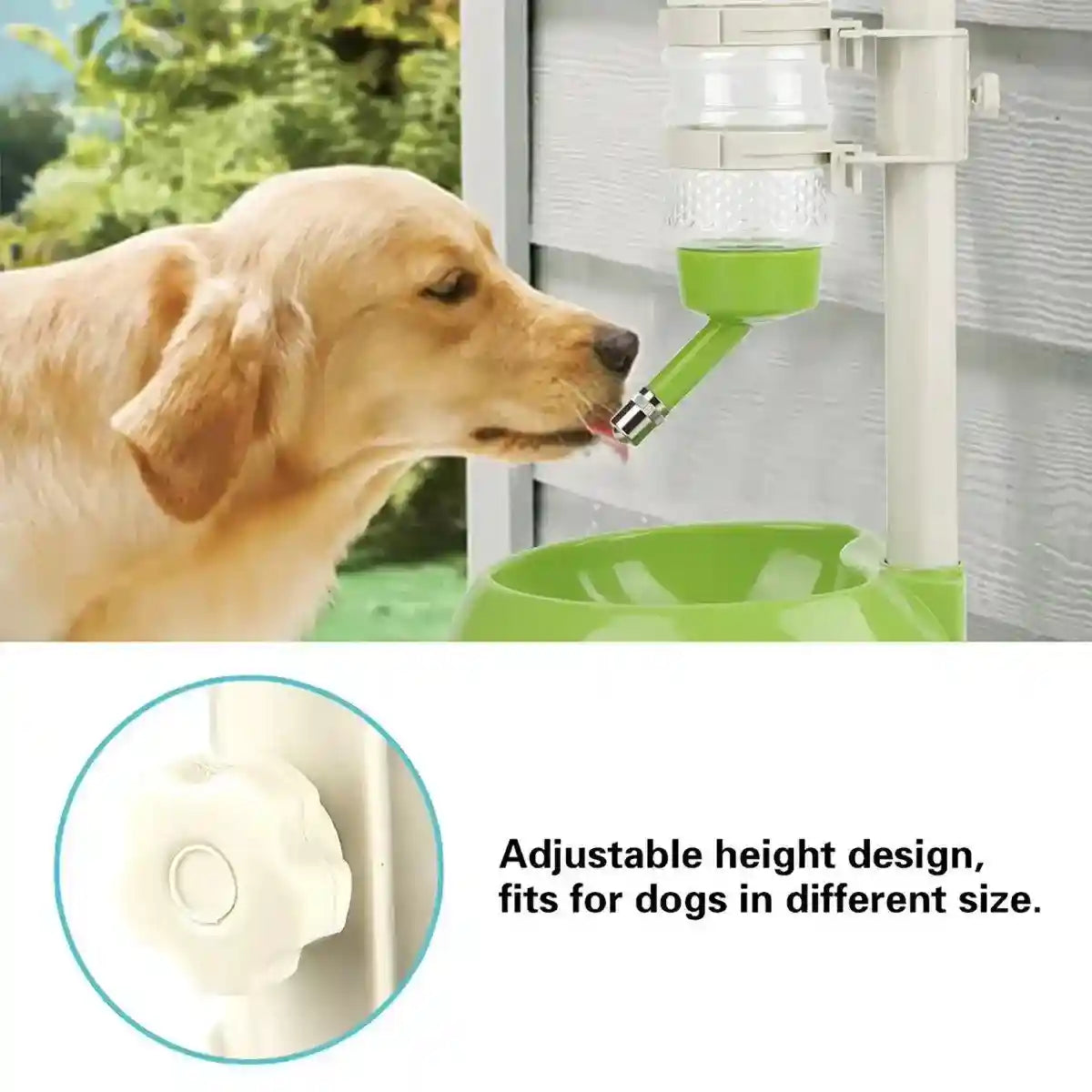 Adjustable Pet Bowl Set with Water Dispenser