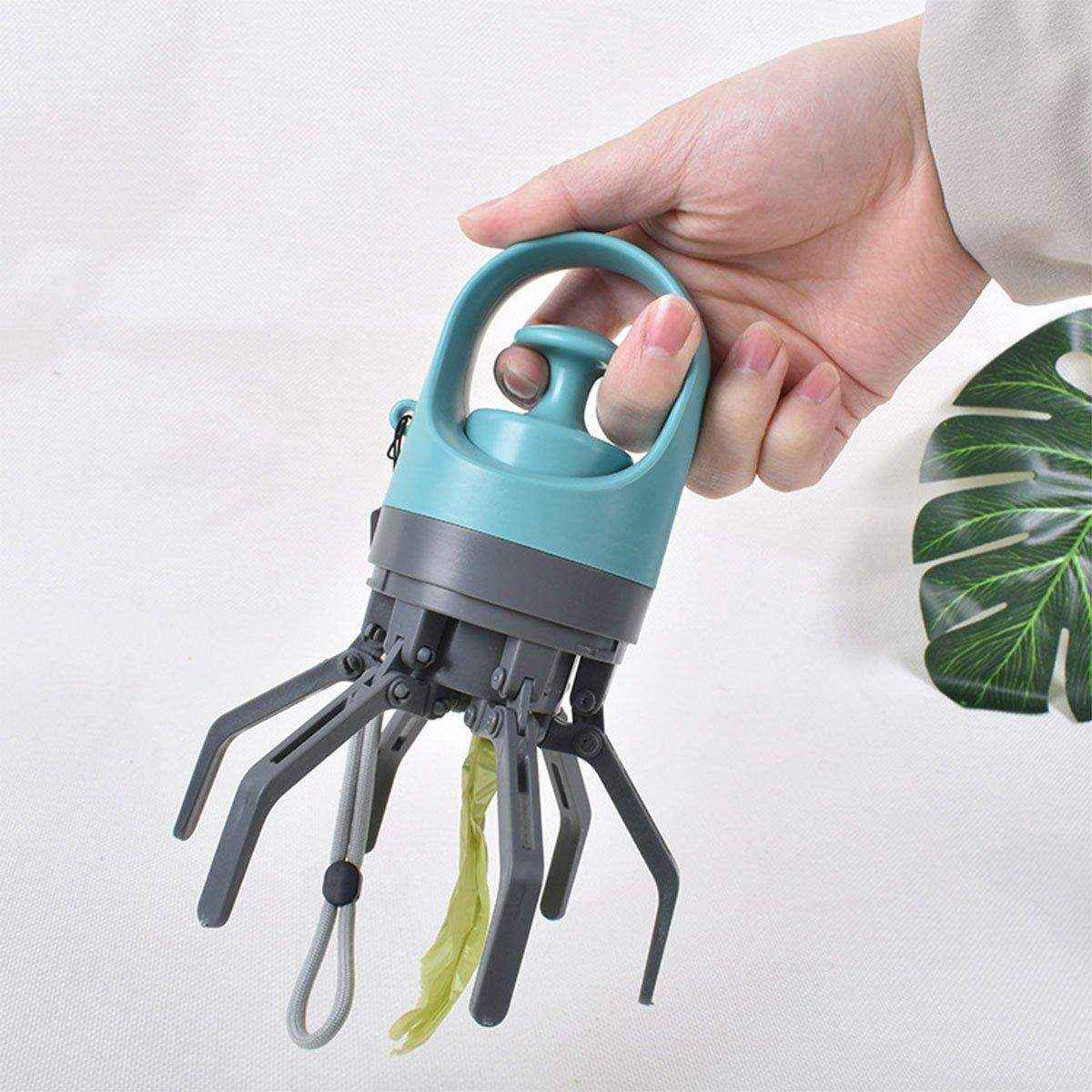 Pet Toilet Picker Portable Six-claw Shovel Excrement Clip Excrement Picking Garbage Bag Dispenser