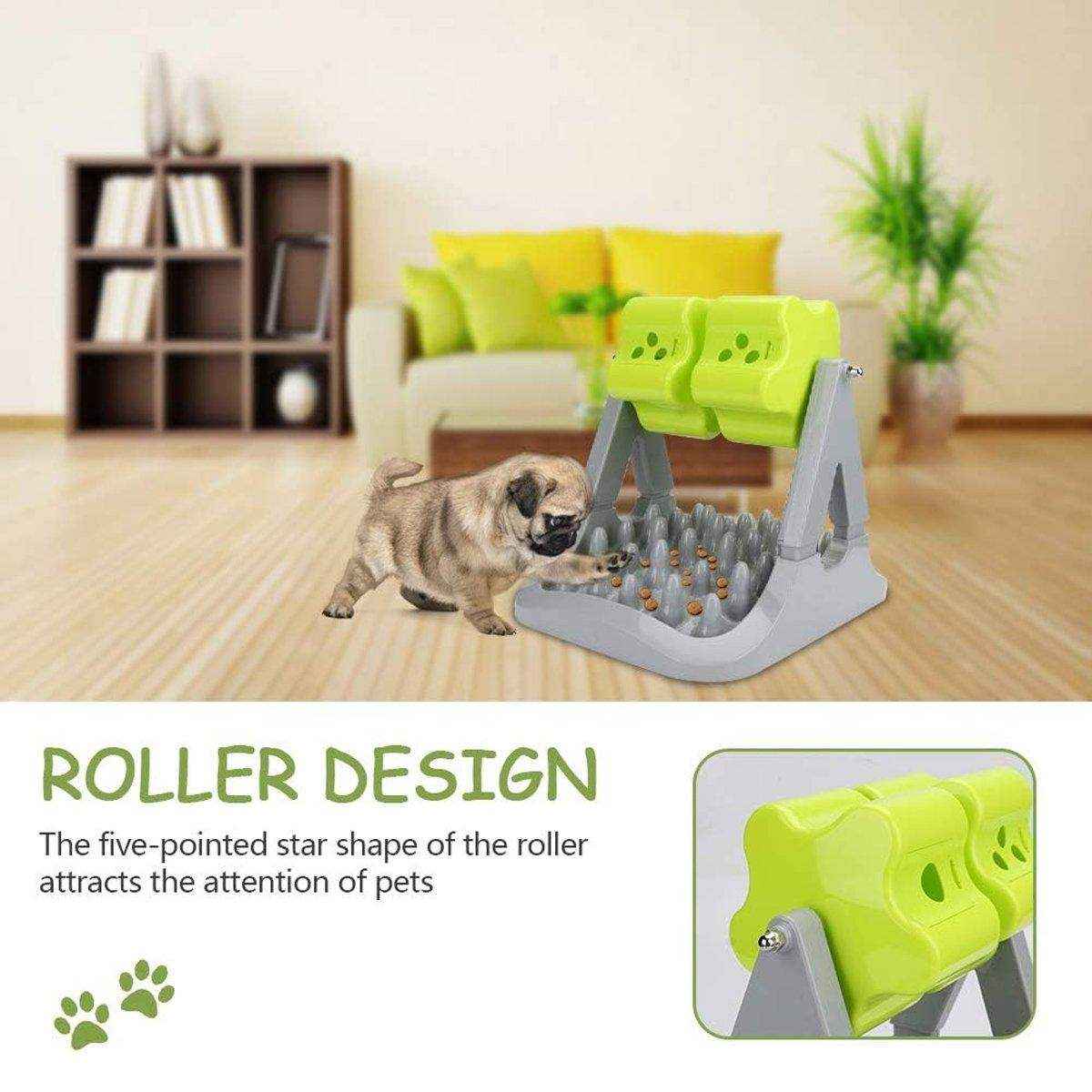 Interactive Pet Food Dispensing Roller Toy Slow Feeder for Dogs & Cats