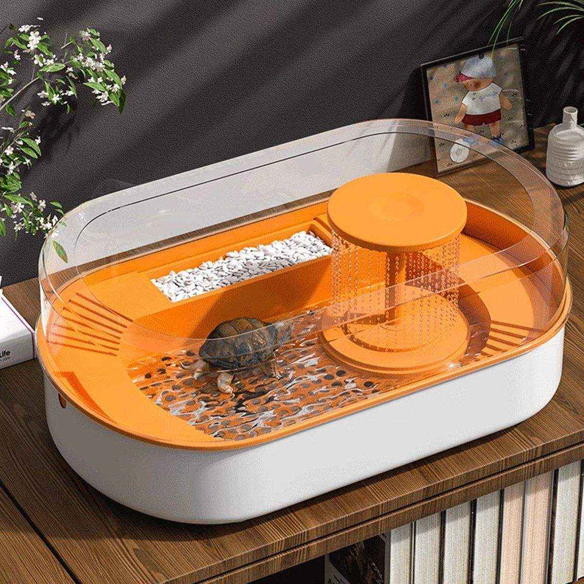Turtle Special Feeding Tank Sunset Small Ecological Tank Feeding Box Landscape Filter