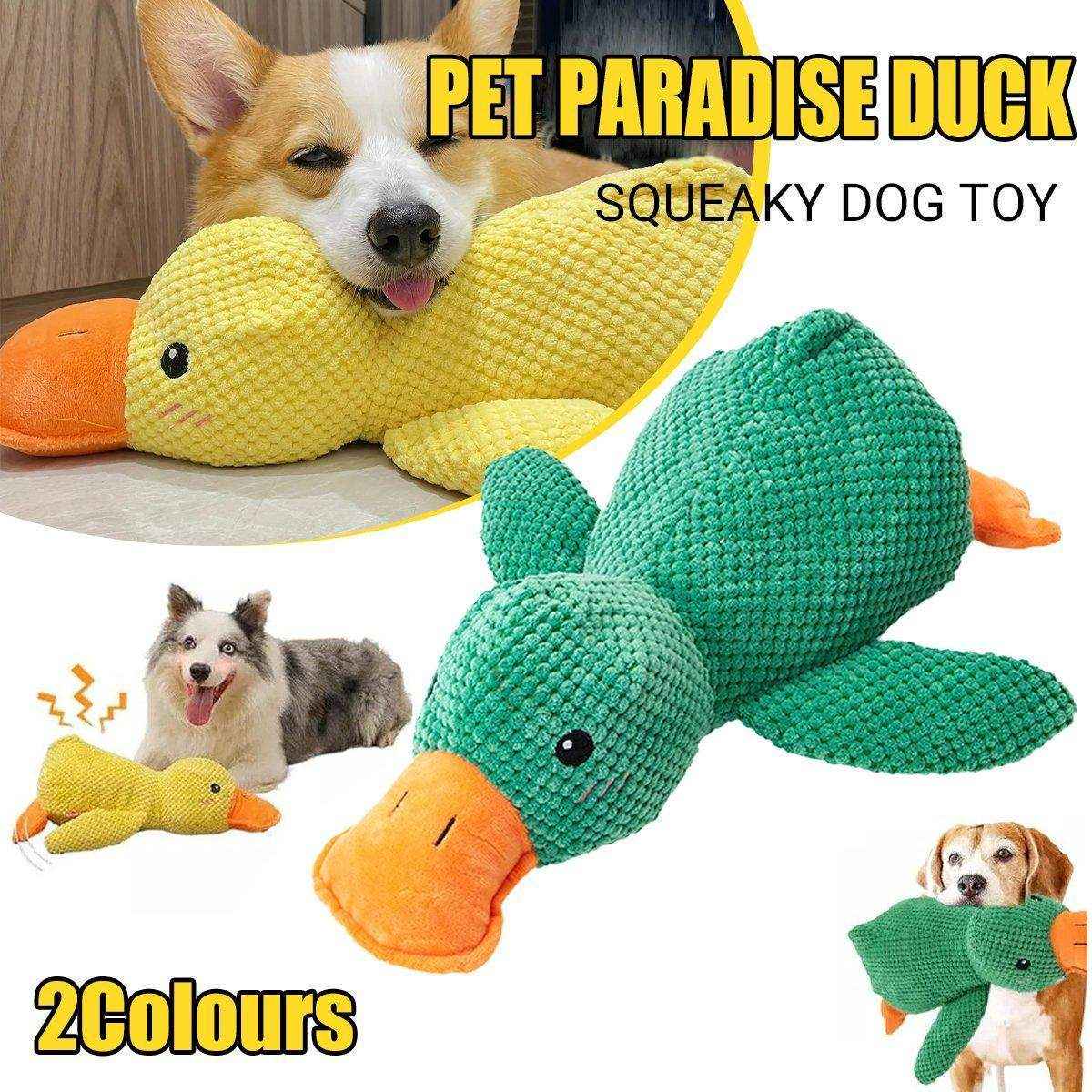Plush Squeaky Duck Dog Toy for Anxiety Relief and Playtime Fun