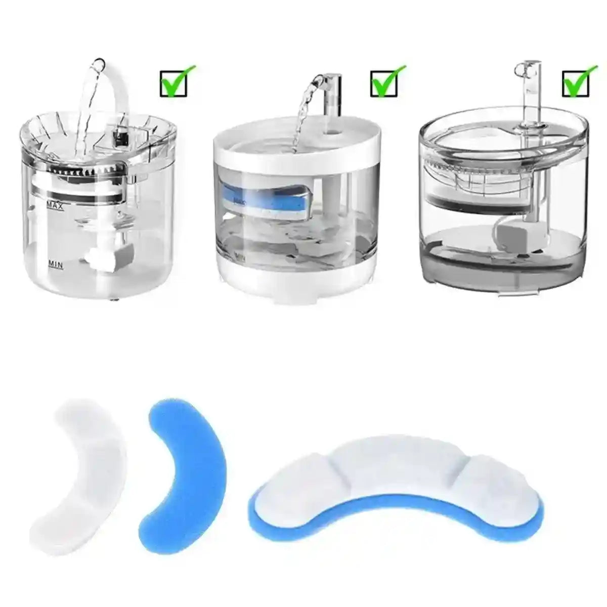 6-Pack Pet Water Dispenser Filter Replacement Advanced Multi-Layer Filtration