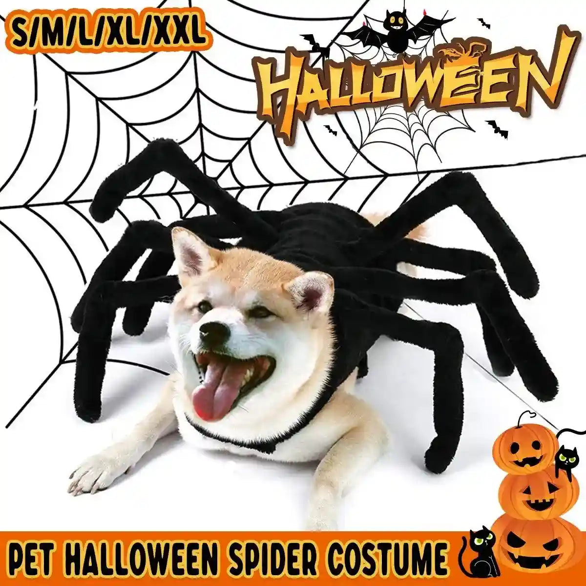 Halloween Pet Spider Costume Creepy & Cute Halloween Outfit for Pets