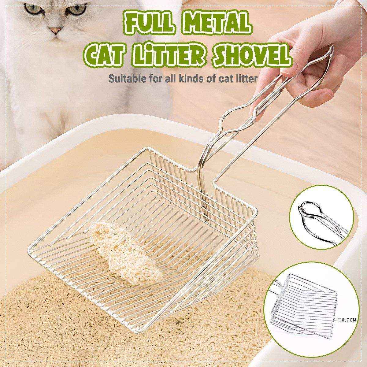 Durable Full Metal Cat Litter Scoop – Precision Sifting & Easy Cleaning