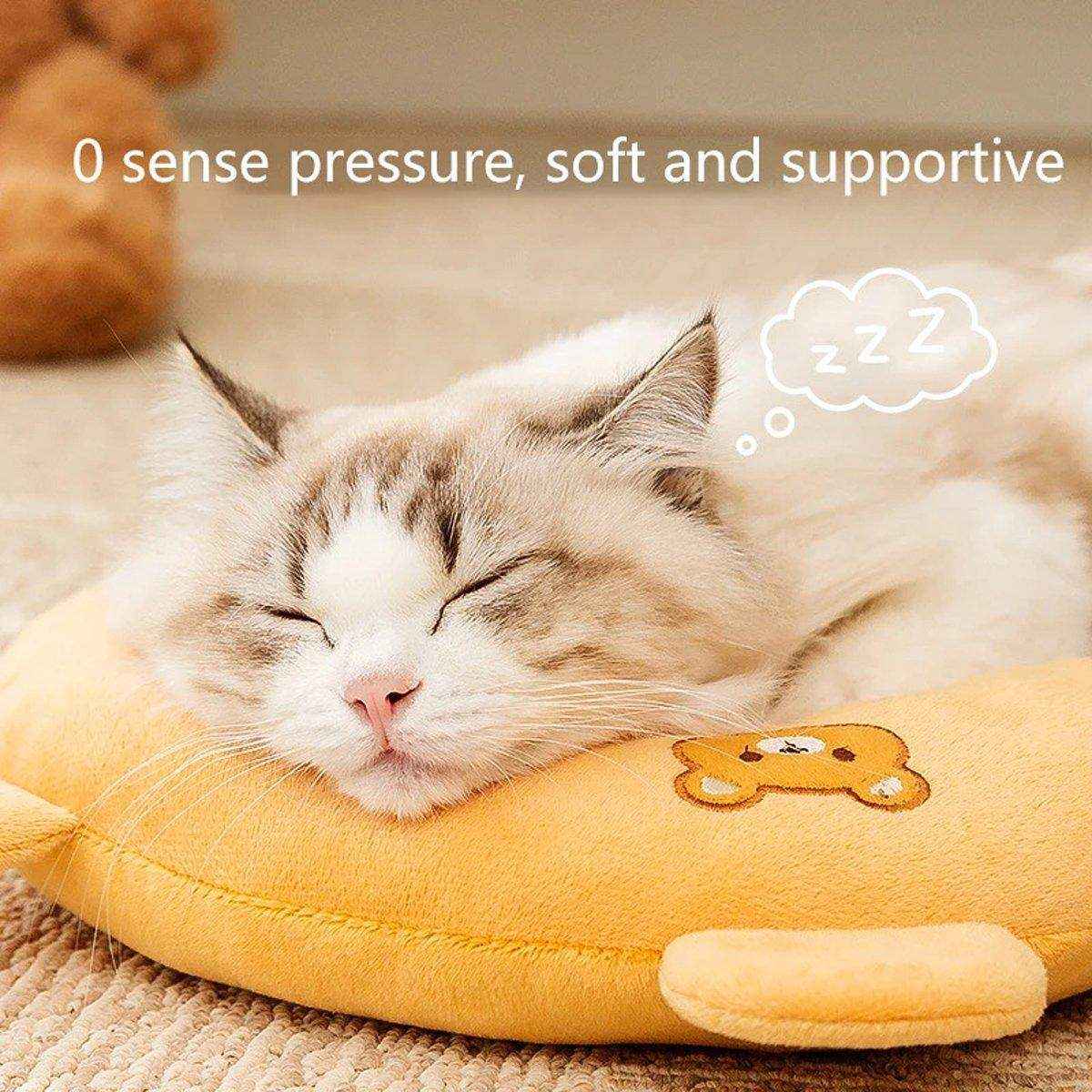 Dog Pet U Shaped Pillow Cartoon Breathable Cat Sleeping Cushion