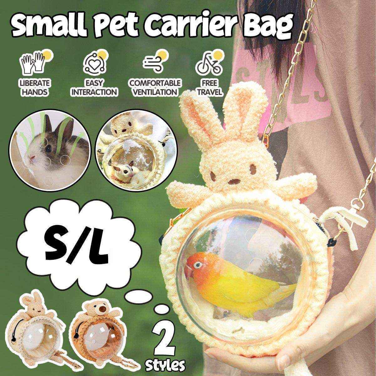 Small Pet Travel Carrier with Transparent Window and Adjustable Chain